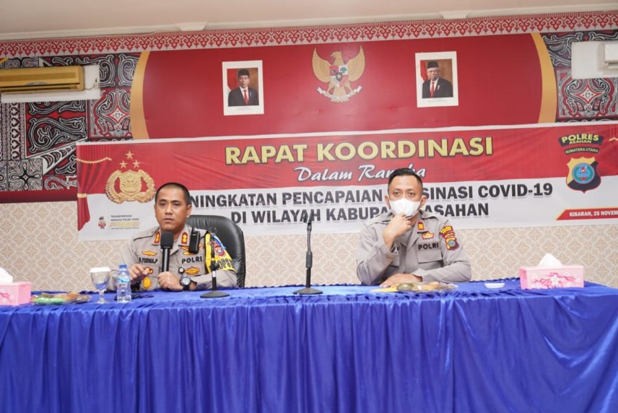 Dalam Rangka Percepatan Vaksinasi Covid-19 Di Wilayah Kab. Asahan Kapolres Asahan Pimpin Rapat Kordinasi