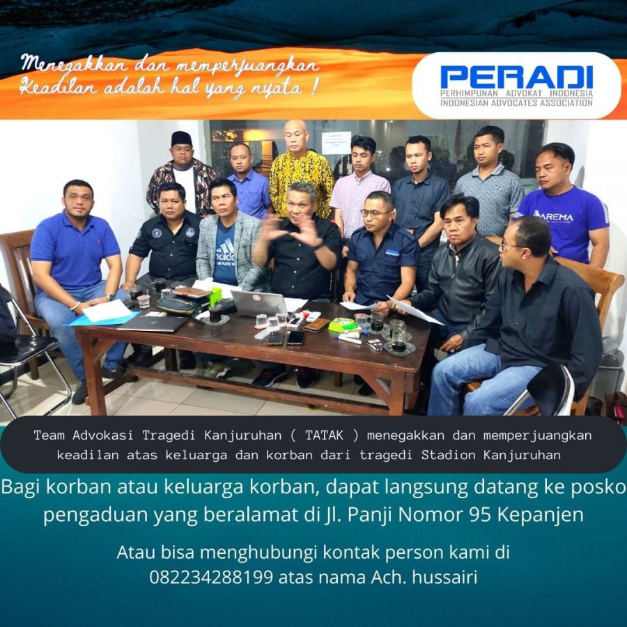 Gabungan Advokat Peradi Bentuk Tim Investigasi Tragedi Kanjuruhan