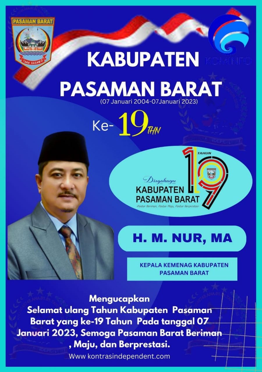 Ucapan Hari Jadi Pasaman Barat KE-19 “H.M.Nur MA.Kementrian Agama Kabupaten Pasaman