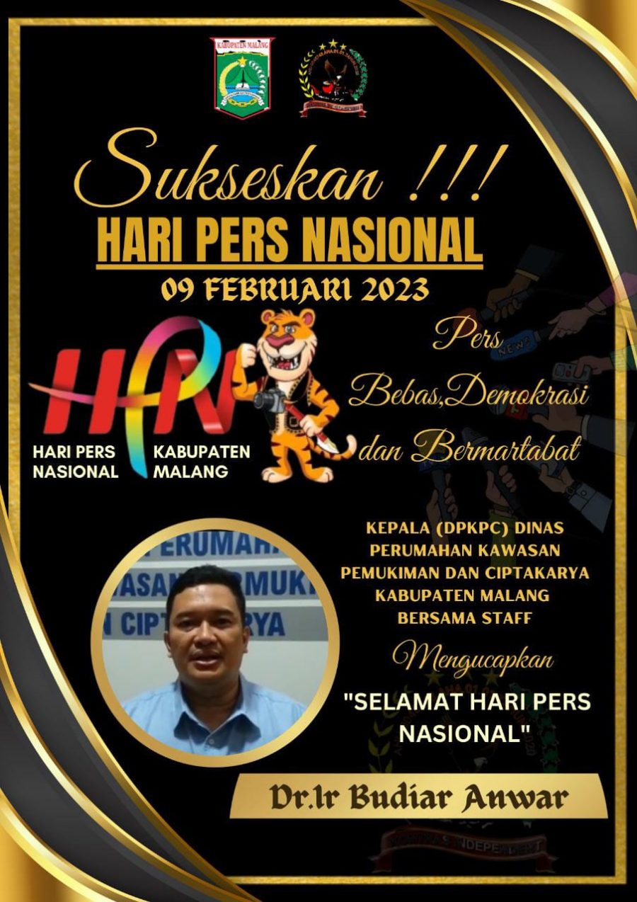 Ucapan Hari Pers Nasional 2023 Oleh Kepala Dinas Perumahan Kawasan Pemukiman & Cipta Karya (DPKPC) Dr. Ir. Budiar Anwar