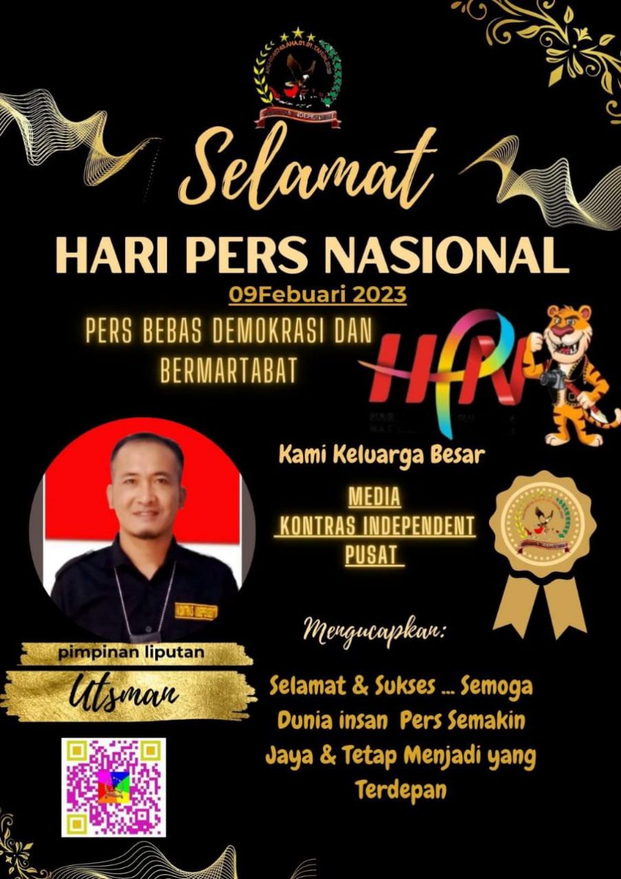 Utsman Pimpinan liputan Kontras Independent Ucapkan Selamat Hari Pers Nasional 2023