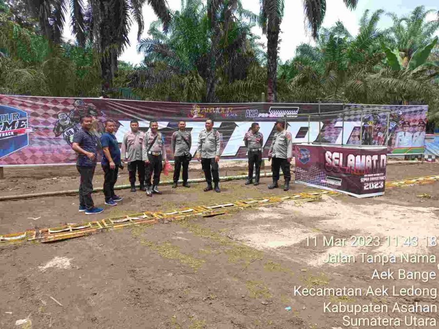 3 Polsek Diasahan Berikan Pengamanan Kejuaraan Bermotor Aek Bange Hutong City Super Grasstrack 2023