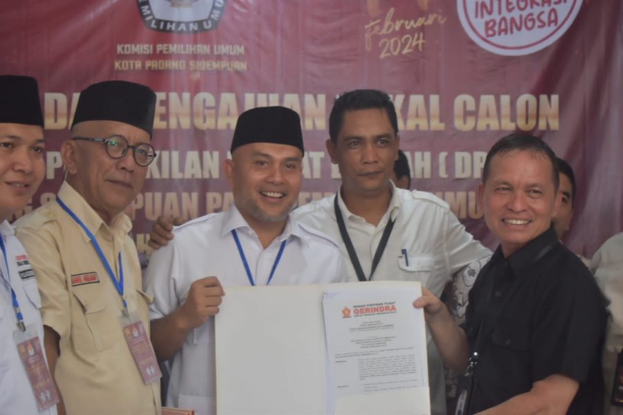 Partai Gerindra Padangsidimpuan Daftarkan Bacaleg ke KPU, Rusydi Ajak Warga Gunakan Hak Pilih
