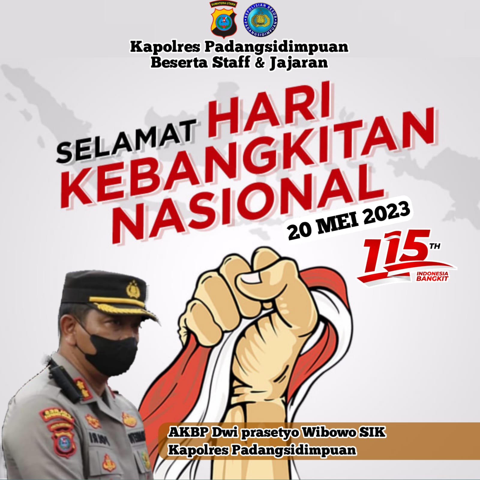 Kapolres Padangsidimpuan hadiri Upacara Hari Kebangkitan Nasional Ke 115