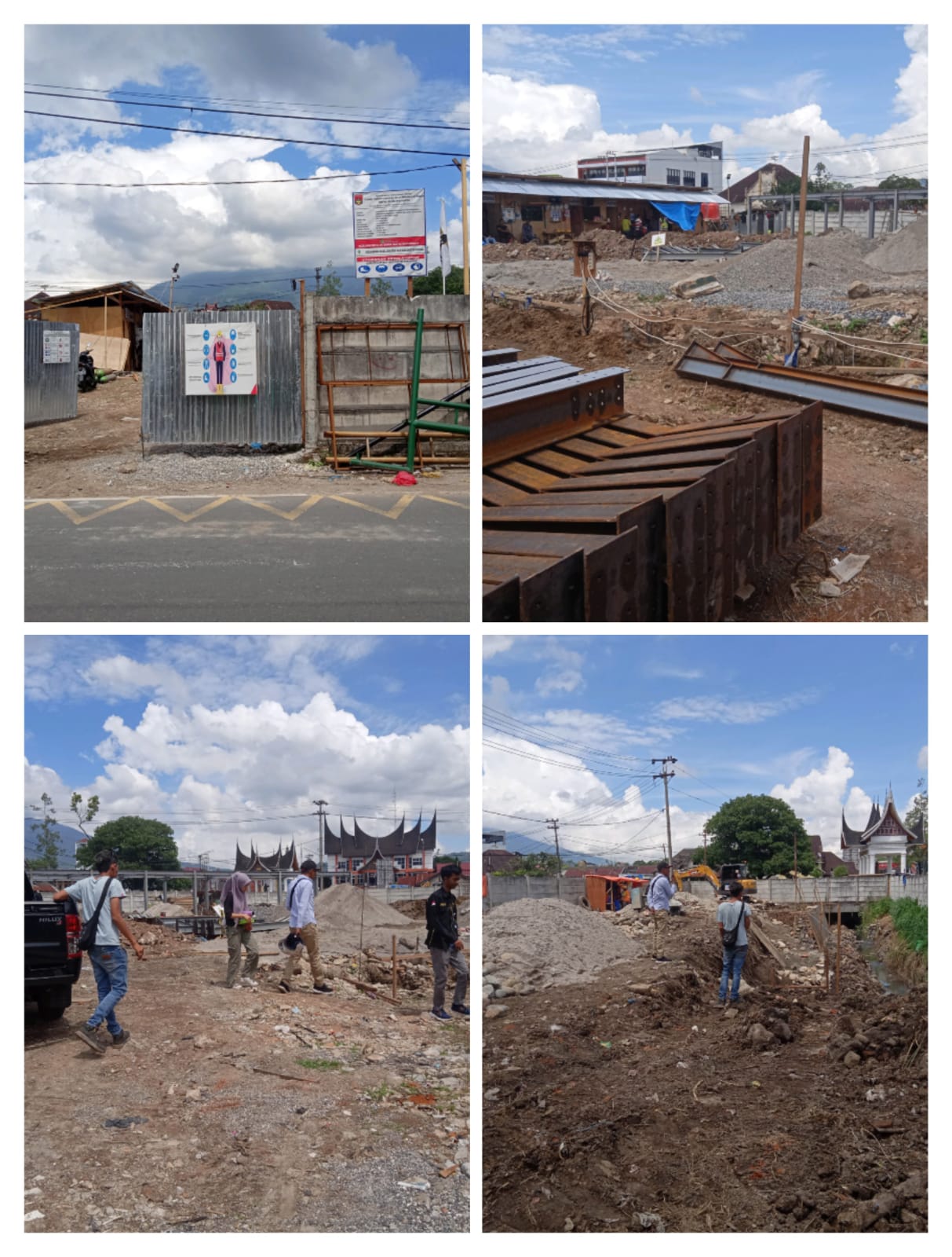 Pelaksanaan Pembangunan Exs Pedagang Kuliner Stasiun : Progres CV. AIA BAREH 15% +8%.