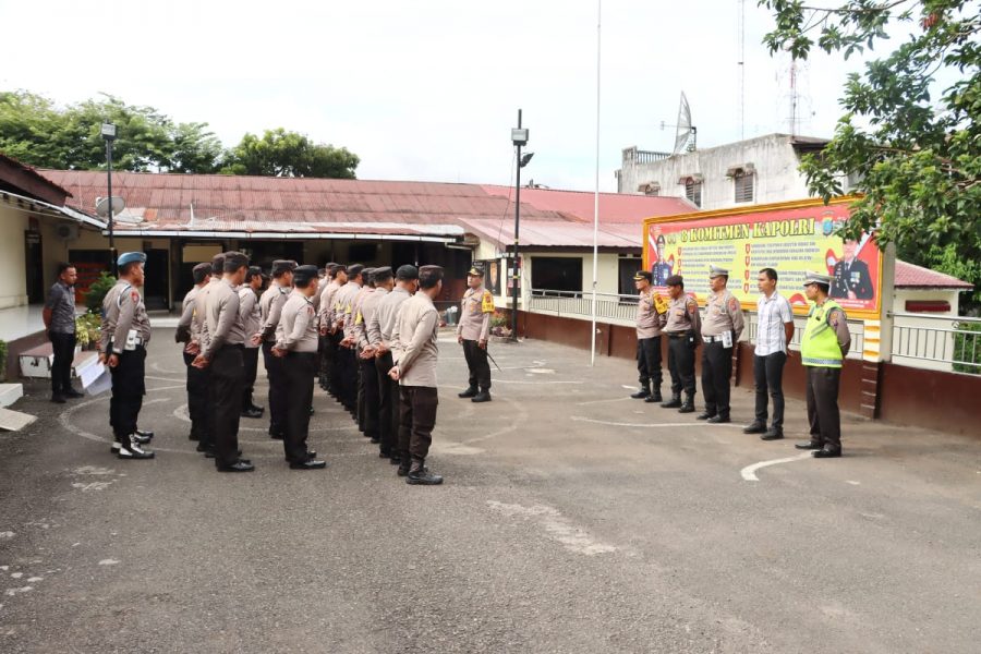 Kapolres Psp Pimpin apel pengamananTahapan Penetapan dan Pengundian Nomor Urut cakades Tahun 2023