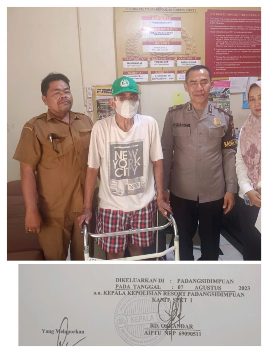 Akibat Pikun, Seorang Kakek Tersesat di Kota Padangsidimpuan Hingga Lupa Jalan Pulang.