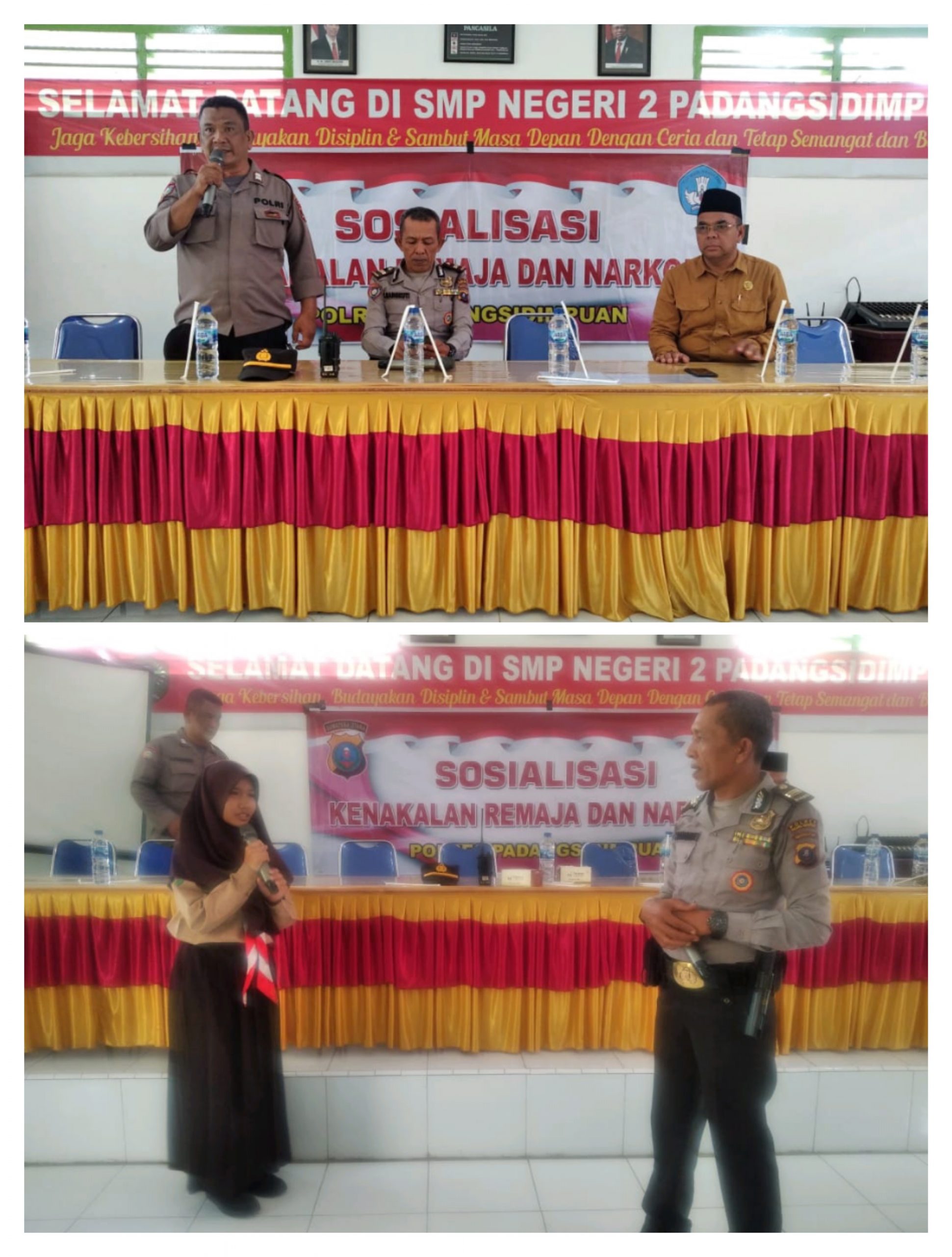 Sat Binmas Polres PSP Gelar Sosialisasi Bahaya Narkoba dan kenakalan remaja di SMP N 2 Padangsidimpuan
