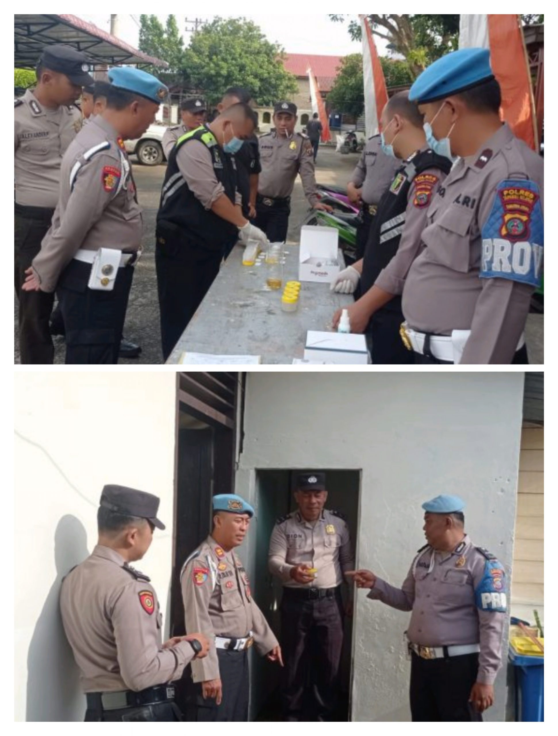 Pelaksanaan Tes Urine, Polsek Batang Toru Bersih dari Narkoba !!