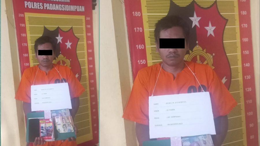 Seorang Pria Pelaku Judi Togel, Naas Ditangkap Polisi di Kota Padangsidimpuan !!