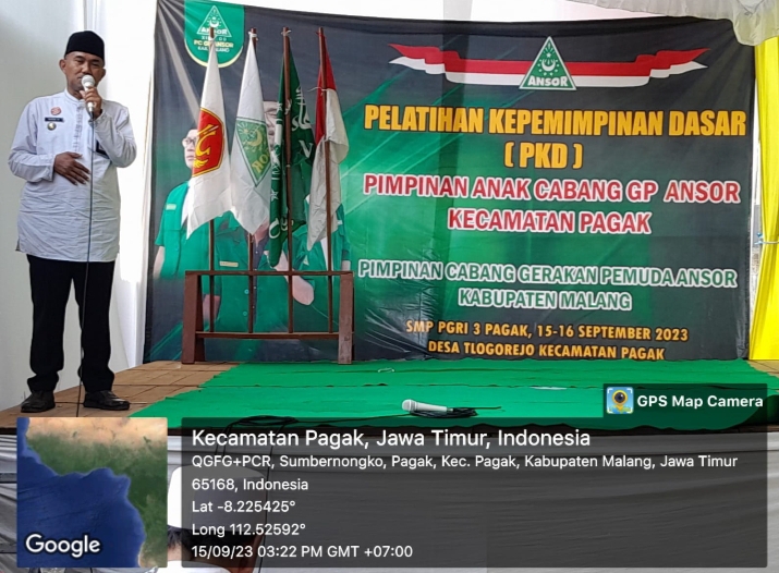 Pesan Camat, Dalam PKD dan Diklatsar GP Ansor Wilayah Kecamatan Pagak
