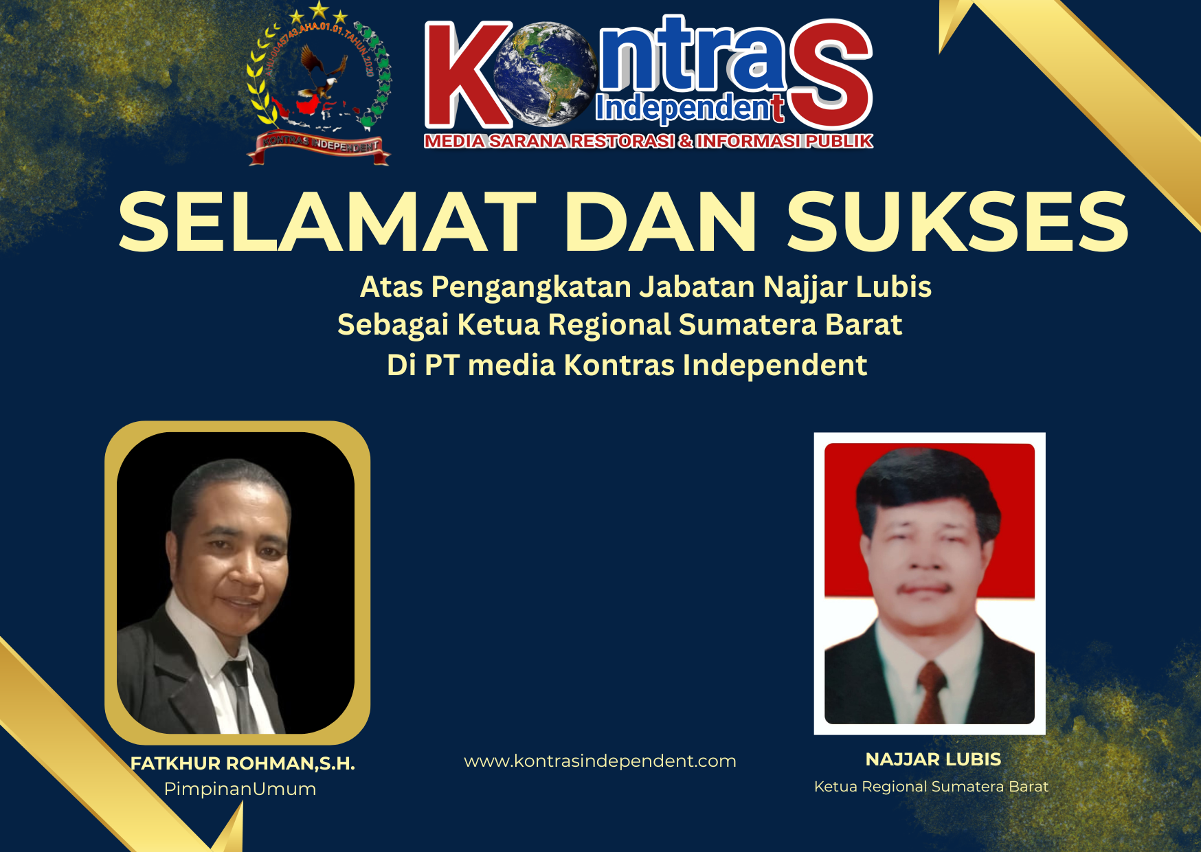 Fatkhur Rohman,S.H ucapkan Selamat Atas Pengangkatan Jabatan Najjar Lubis