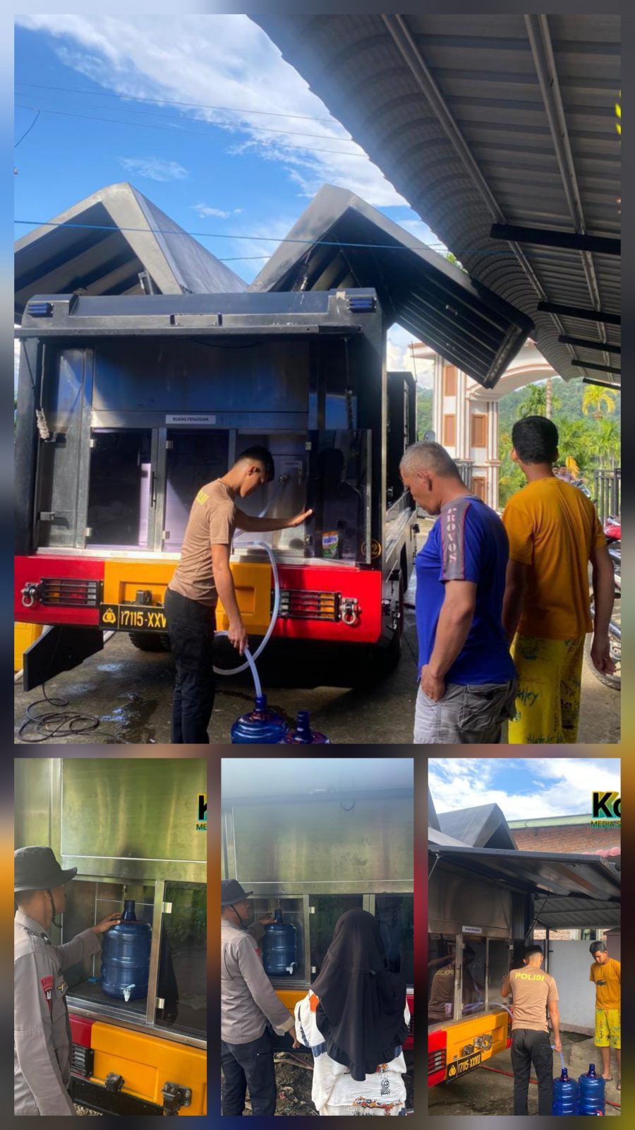 Atasi Krisis Air Bersih, Tim Ransus Water Treatment Brimob Nusantara Distribusikan Air Layak Konsumsi di Masjid Nurul Huda Palembayan