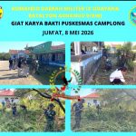Rayakan HUT Satuan, Puluhan Prajurit Arhanud 9/AWJ Bersihkan Puskesmas Camplong