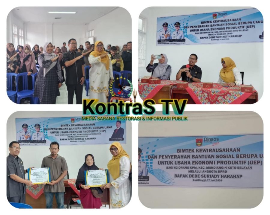 Dinas Sosial Bukittinggi Gandeng Dede Suriady Harahap Gelar Bimtek dan Salurkan Bansos UEP untuk 62 Warga MKS