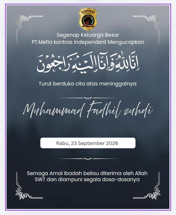 Media Kontras Independent Berduka atas Wafatnya M. Fadhil Zuhdi, Mahasiswa UNTAG Surabaya