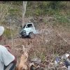 Salah Masuk Gigi Mundur, Mobil Pickap Tergelincir ke Jurang di Jalan Gentheng Dampit