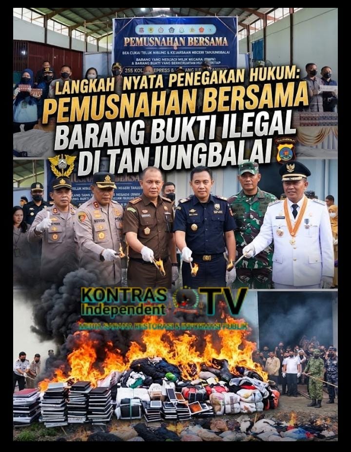 Langkah Nyata Penegakan Hukum: Pemusnahan Bersama Barang Bukti Ilegal di Tanjungbalai Sumatera Utara
