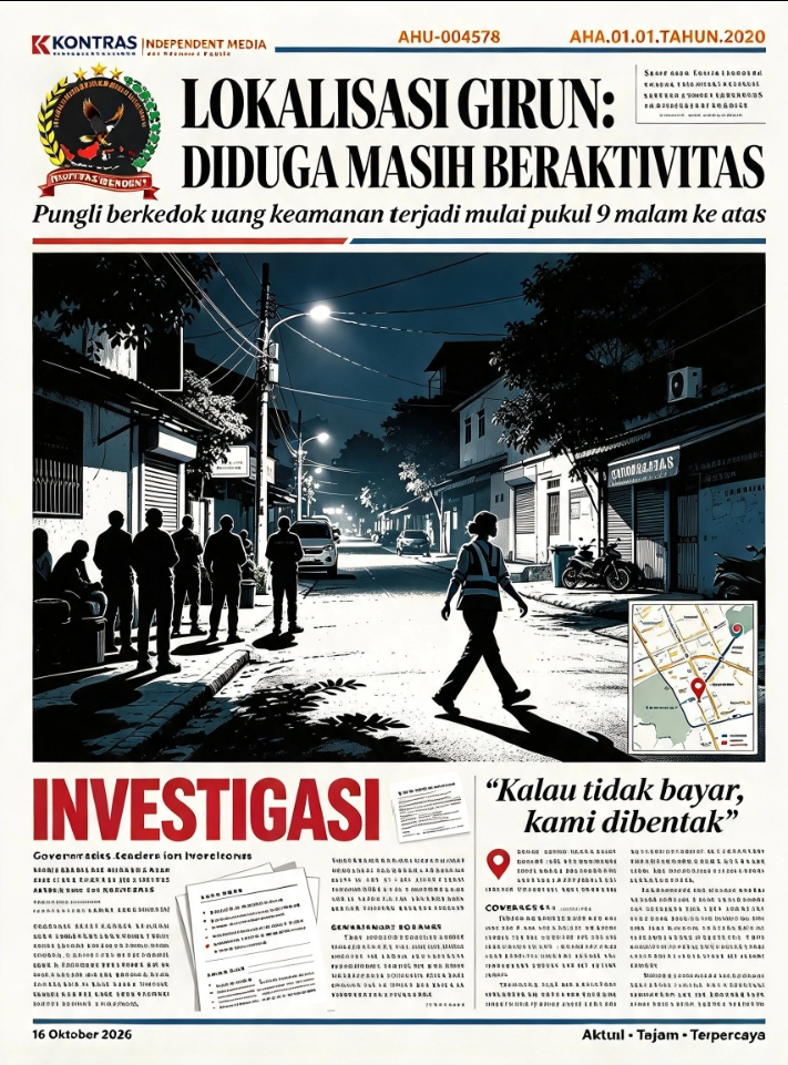 LOKALISASI GIRUN: DIDUGA MASIH BERAKTIVITAS, PUNGLI BERKEDOK “UANG KEAMANAN” MENGUNCUR DI MALAM HARI