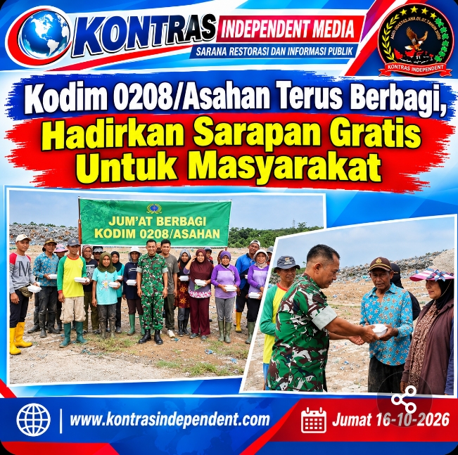 Kodim 0208/Asahan Terus Berbagi Hadirkan Sarapan Gratis Untuk Masyarakat
