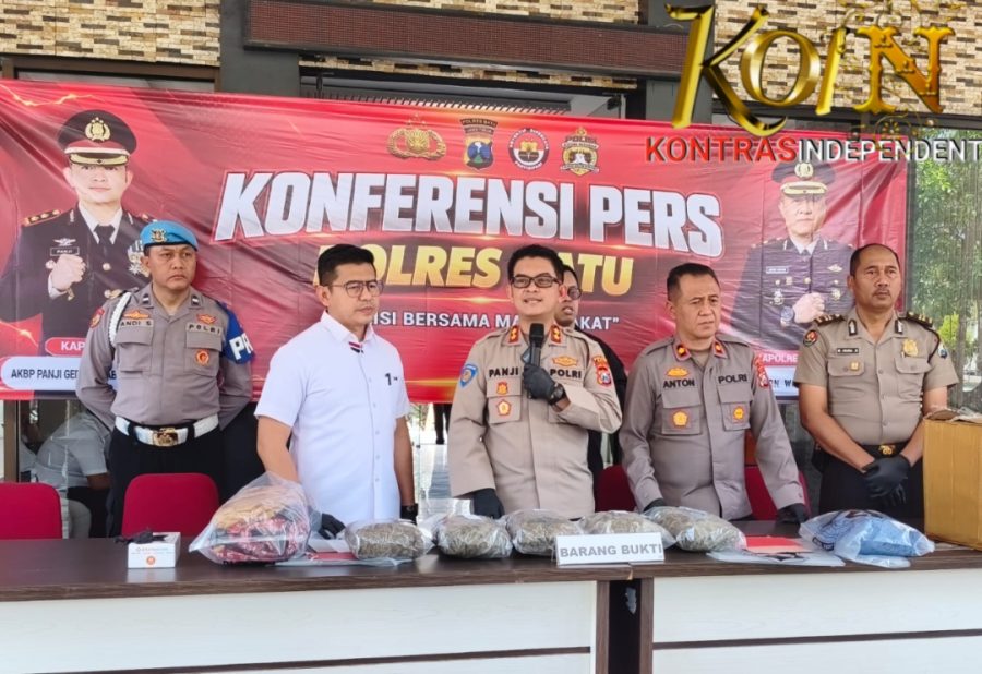 Polres Batu Gagalkan Peredaran 5 Kg Ganja Lewat Ekspedisi