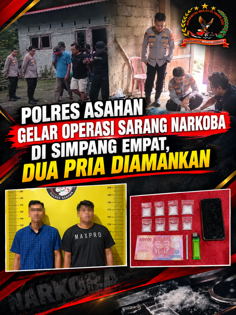 Polres Asahan Gelar Operasi Sarang Narkoba Di Simpang Empat, Dua Pria Diamankan